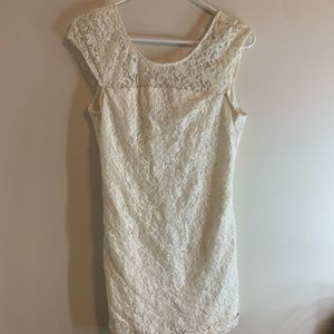 White lace Hollister thick strapped dress.